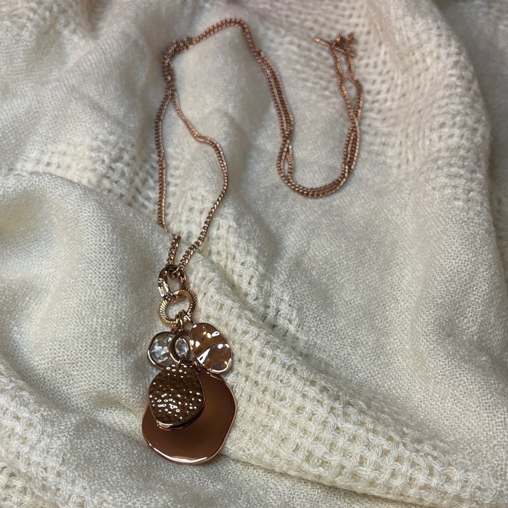 Premier Designs "Modern Luxe" Rose Gold Charm Necklace Fashion Jewelry State - Picture 7 of 10